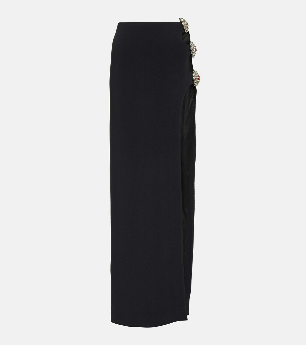David Koma Crystal-embellished cutout maxi skirt