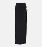 David Koma Crystal-embellished cutout maxi skirt