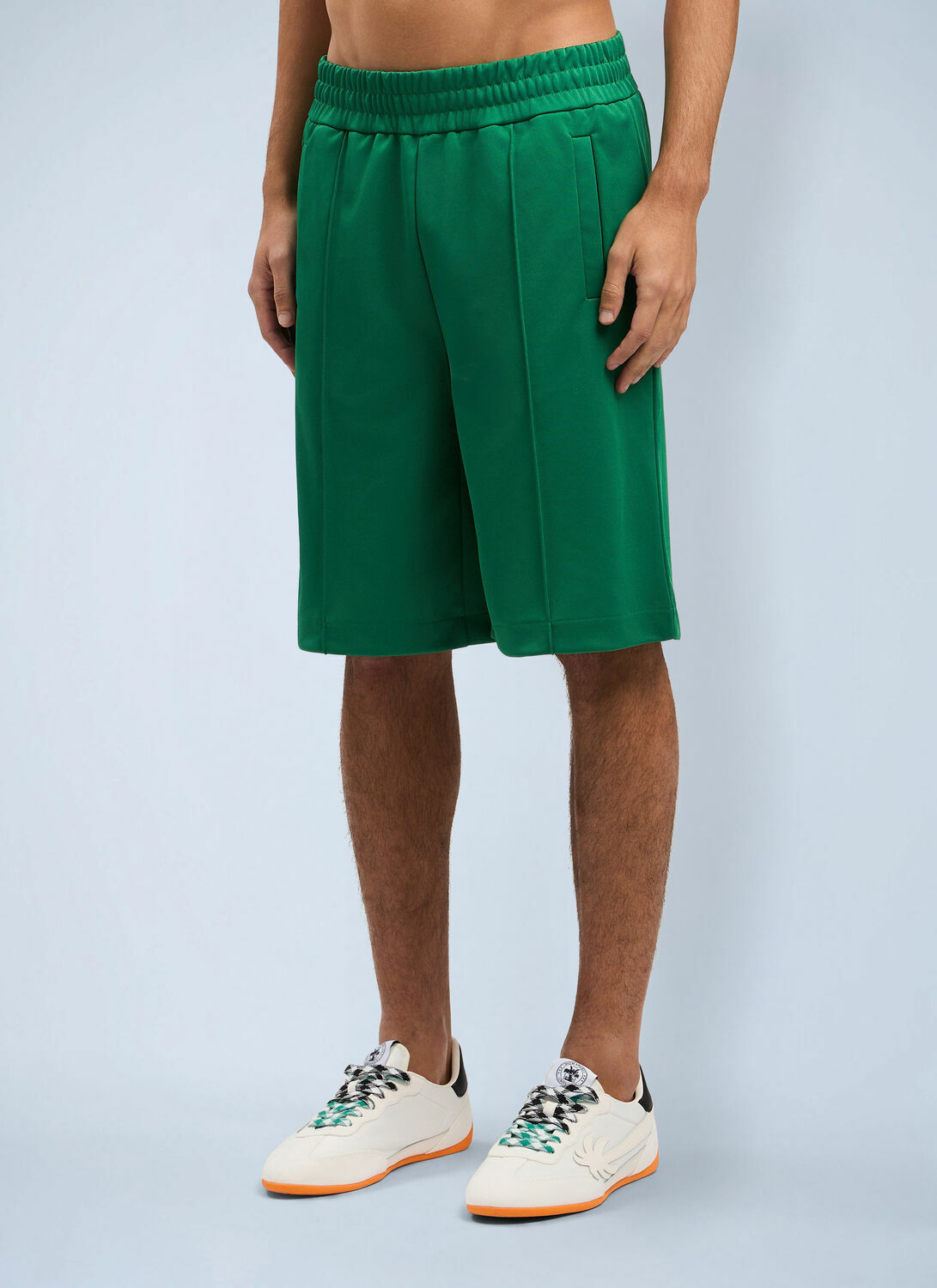Palm Angels Back Curved Logo Track Shorts