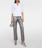 Veronica Beard Coralee puff-sleeve cotton-blend top