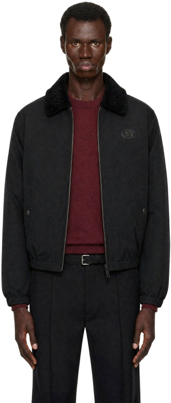 Photo: Burberry Black Nylon Cotton Farnborough Down Aviator Jacket