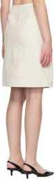 Loulou de Saison Off-White GORA Ostrich-Effect Wrap Leather Midi Skirt