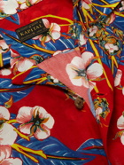 KAPITAL - Convertible-Collar Floral-Print Woven Shirt - Red