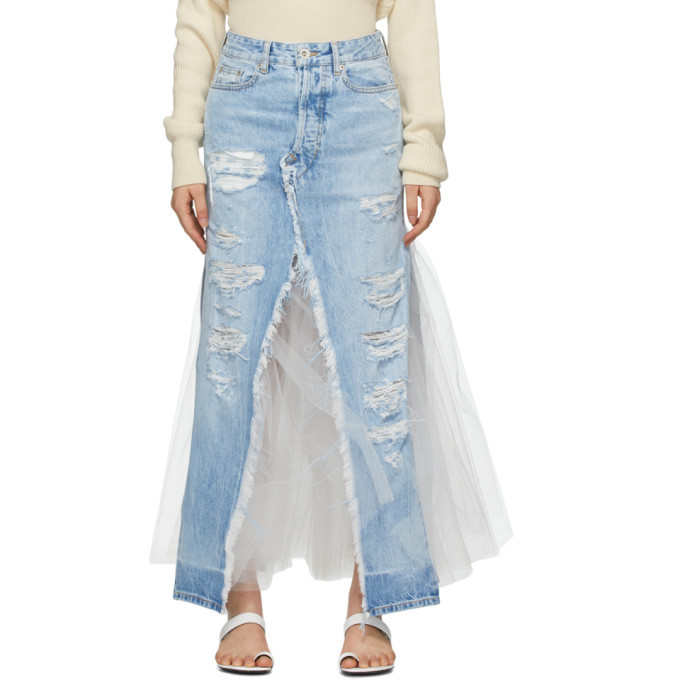 Photo: Unravel Blue Denim Tulle Distressed Skirt