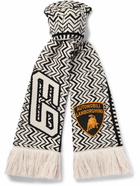 Rhude - Lamborghini Logo-Applquéd Fringed Merino Wool-Blend Scarf