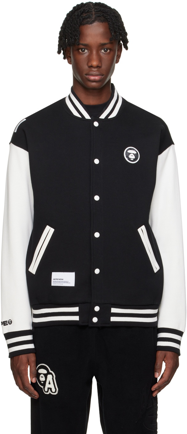 Photo: AAPE by A Bathing Ape Black Patch Bomber Jacket