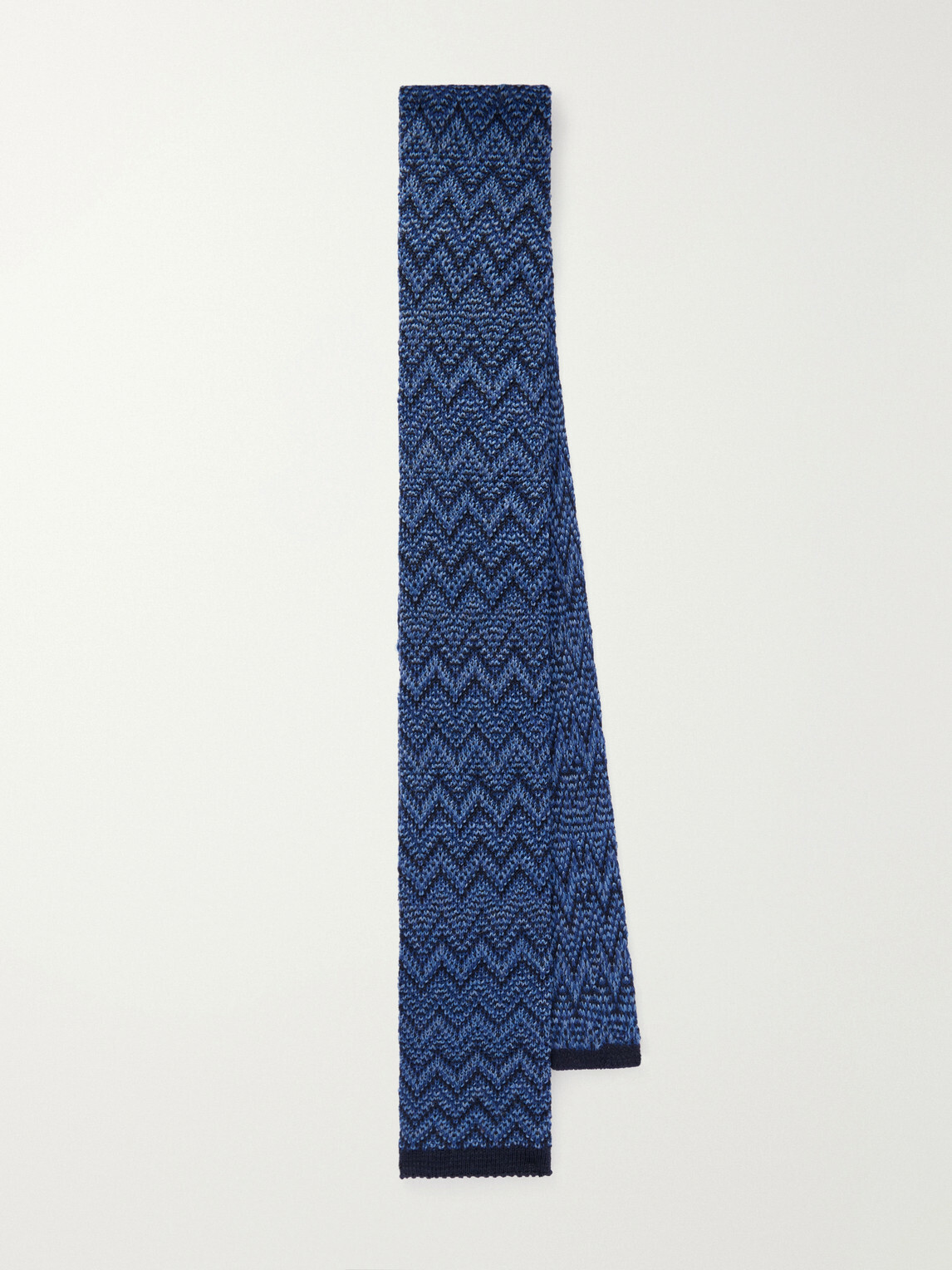 Missoni - Striped Crochet-Knit Wool And Silk-Blend Tie - Blue