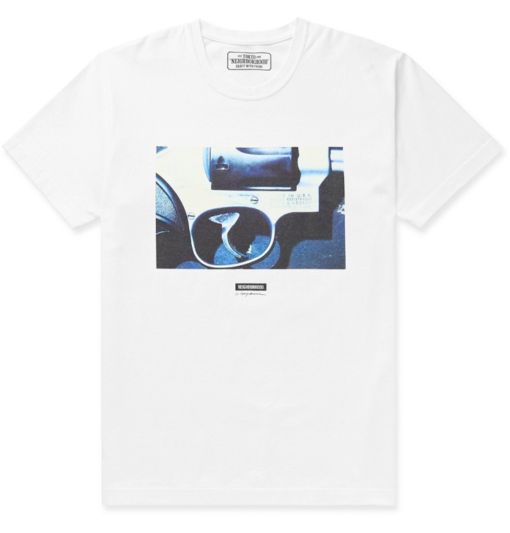 Photo: Neighborhood - Printed Slub Cotton-Jersey T-Shirt - White