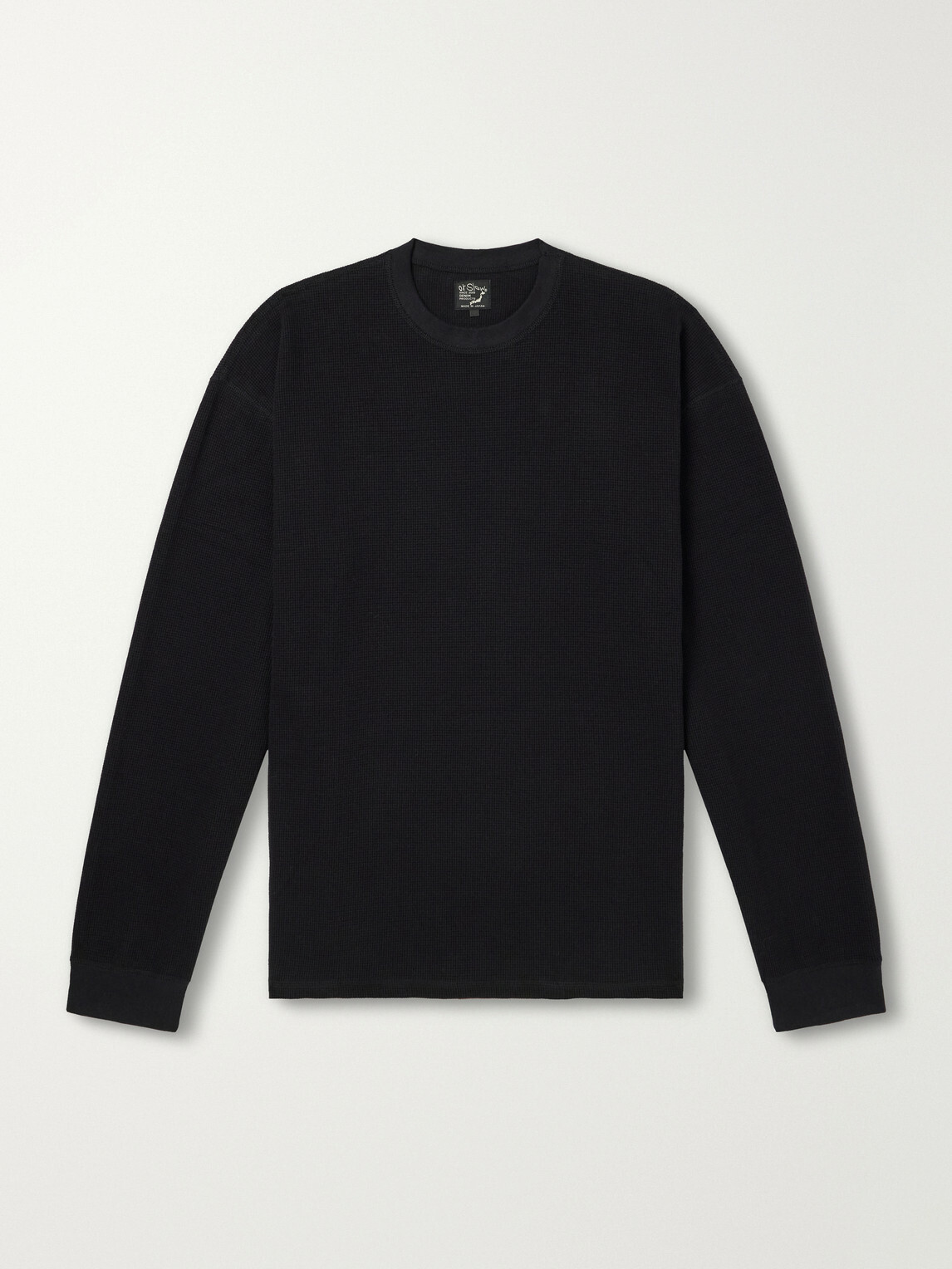 OrSlow - Waffle-Knit Cotton T-Shirt - Black