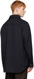 Jil Sander Navy Spread Collar Jacket