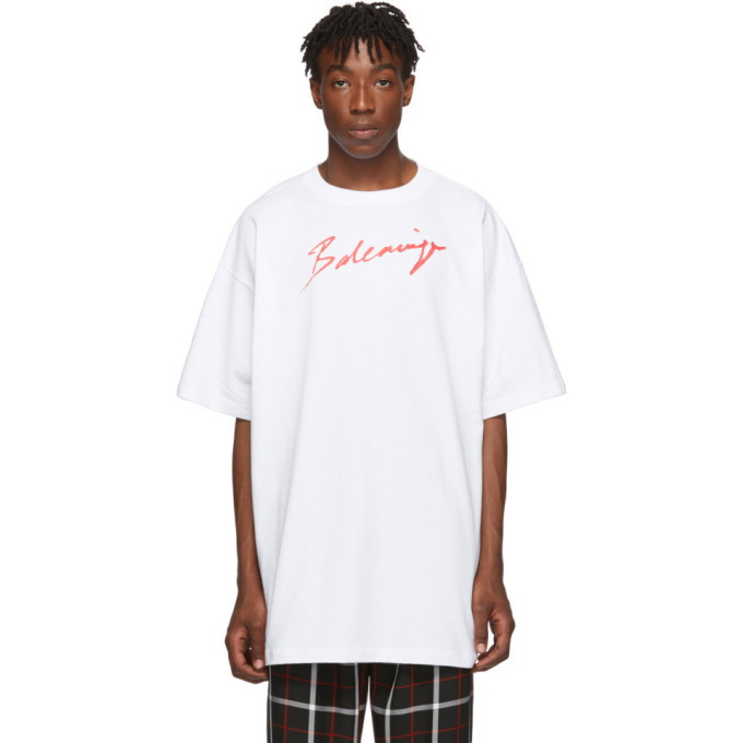 Photo: Balenciaga White Signature T-Shirt