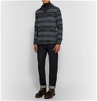 RRL - Striped Brushed Cotton and Wool-Blend Overshirt - Men - Indigo