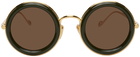 Loewe Khaki Round Sunglasses