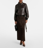 Nour Hammour Suede wrap skirt