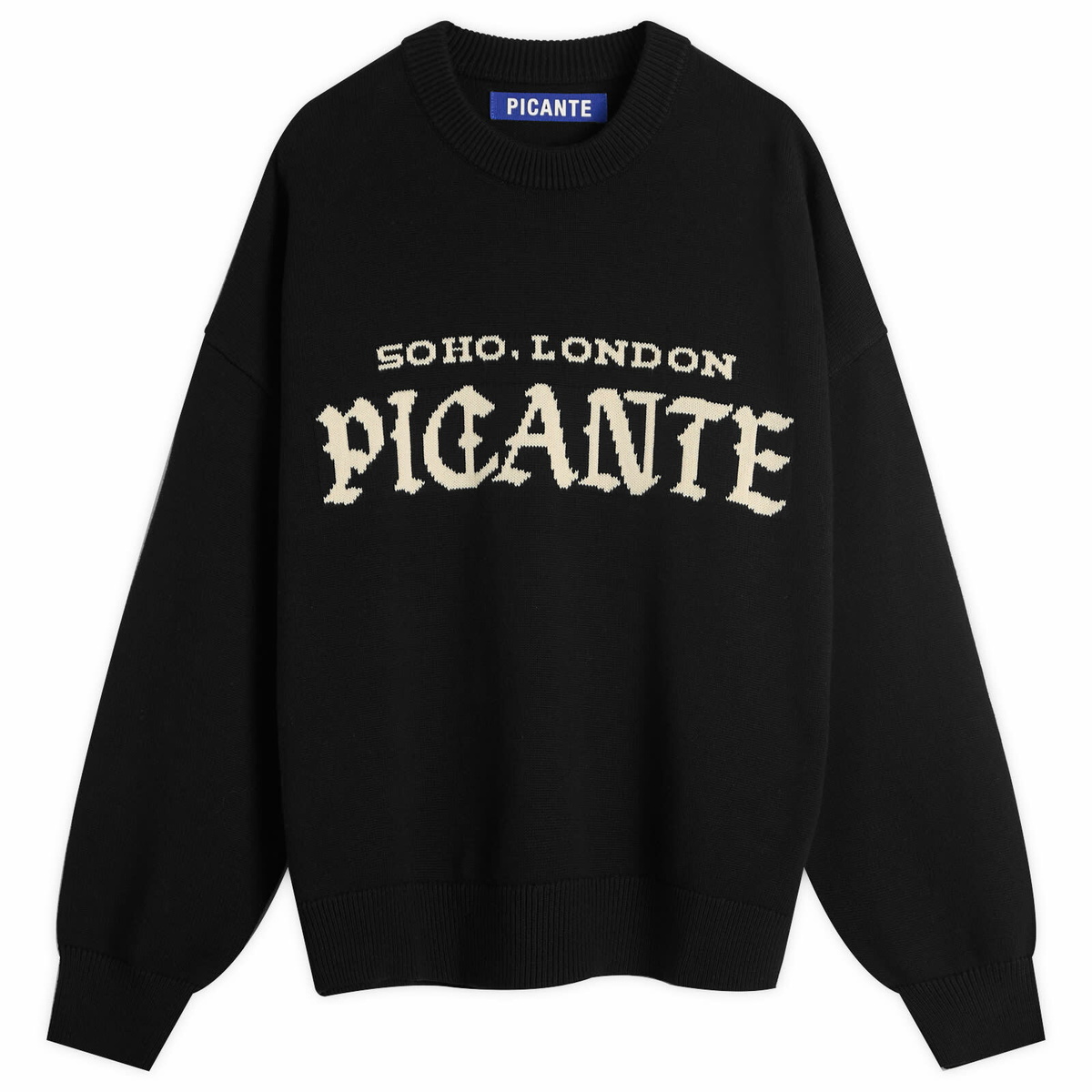 END. x PICANTE Headline Knit Sweater in Black