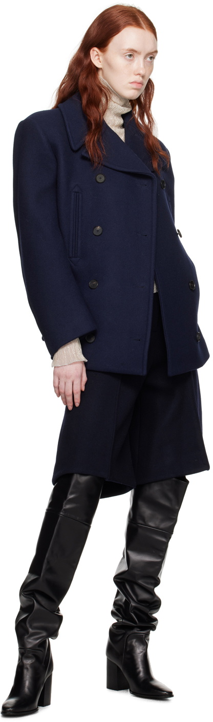 Recto Navy Double-Breasted Jacket