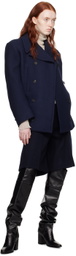 Recto Navy Double-Breasted Jacket