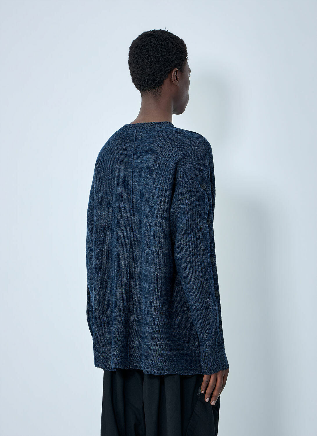 Yohji Yamamoto 7G 2PLY Pallarel Yarn Button Detail Sweater