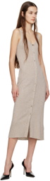 BOSS Beige Sleeveless Midi Dress