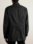 TOM FORD - Leather-Trimmed Cotton-Twill Field Jacket - Black