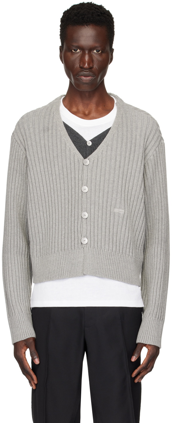 C2H4 Gray Literary Layered Cardigan