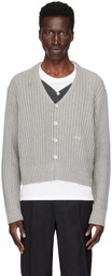 C2H4 Gray Literary Layered Cardigan