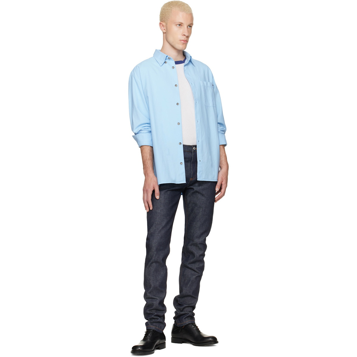A.P.C. Blue Mateo Logo Shirt