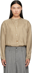 Hed Mayner Green Printed Shirt