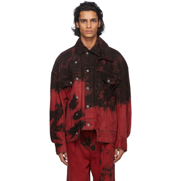 Photo: Feng Chen Wang Red and Black Tie-Dye Denim Jacket