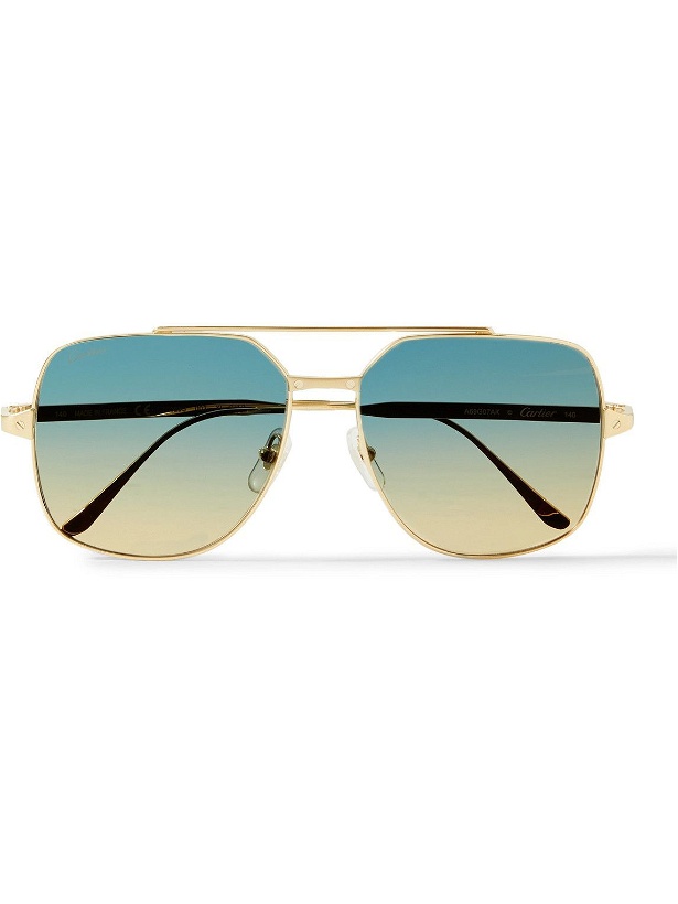 Photo: Cartier Eyewear - Gold-Tone Aviator-Style Sunglasses