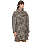 Stella McCartney Beige and Brown Houndstooth Kerry Coat