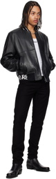 Versace Jeans Couture Black Lambskin Leather Jacket