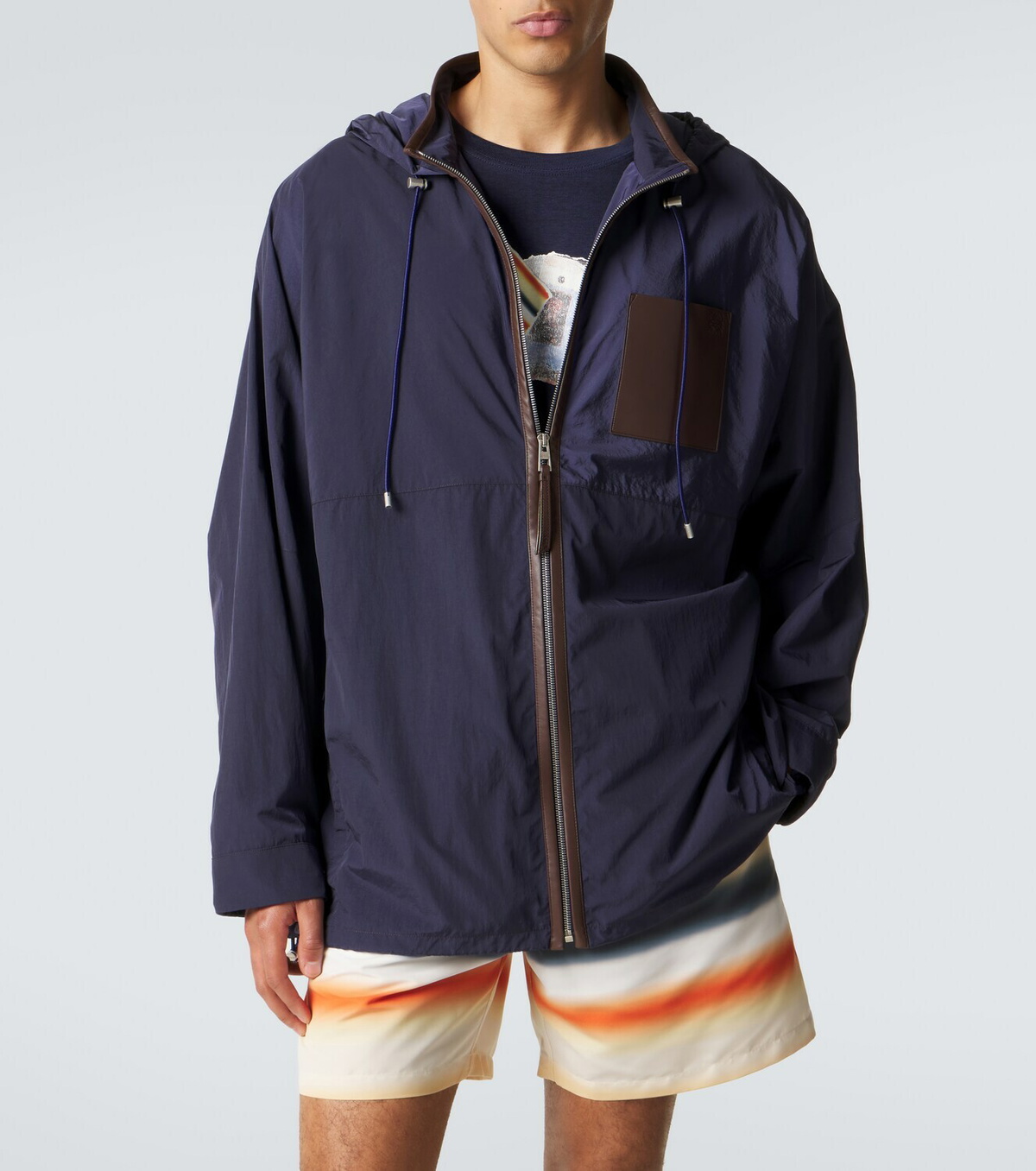 Loewe Leather-trimmed ripstop jacket