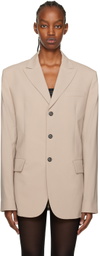 Nensi Dojaka Beige Button-Down Blazer