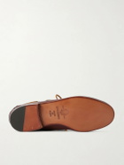 Yuketen - Italian Hex Eye Leather Boat Shoes - Brown