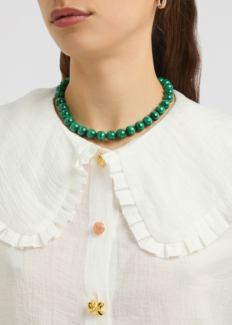 Timeless Pearly Malachite 24kt Gold-plated Necklace - Green - One Size