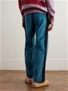 Marni - Straight-Leg Striped Cotton-Corduroy Trousers - Blue