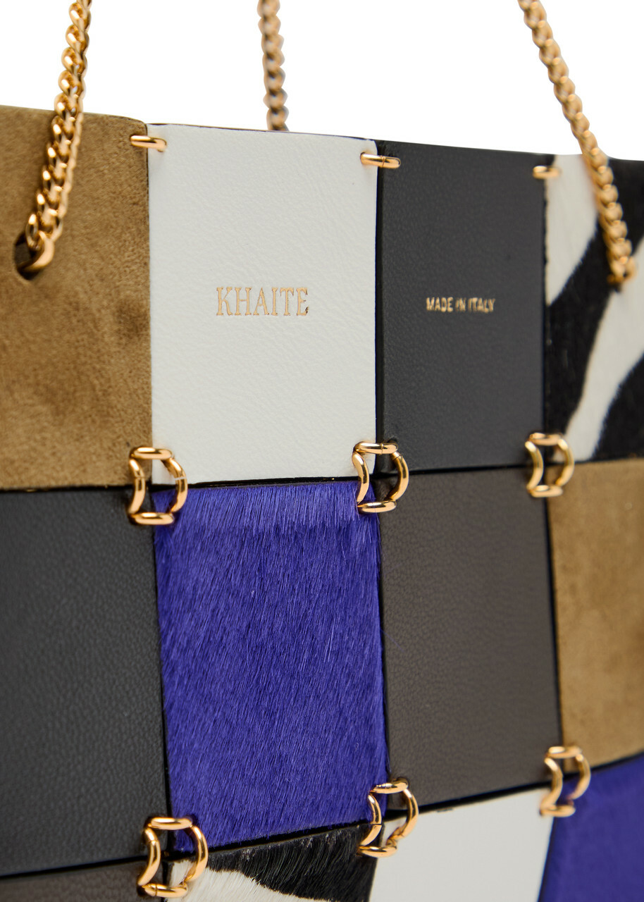 Khaite Emma Mini Panelled Leather Tote bag - Purple - One Size