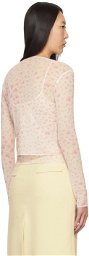 Sandy Liang White & Pink Curry Cardigan