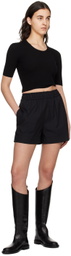 Esse Studios Black Gathered Shorts