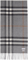 Burberry Gray Check Cashmere Scarf