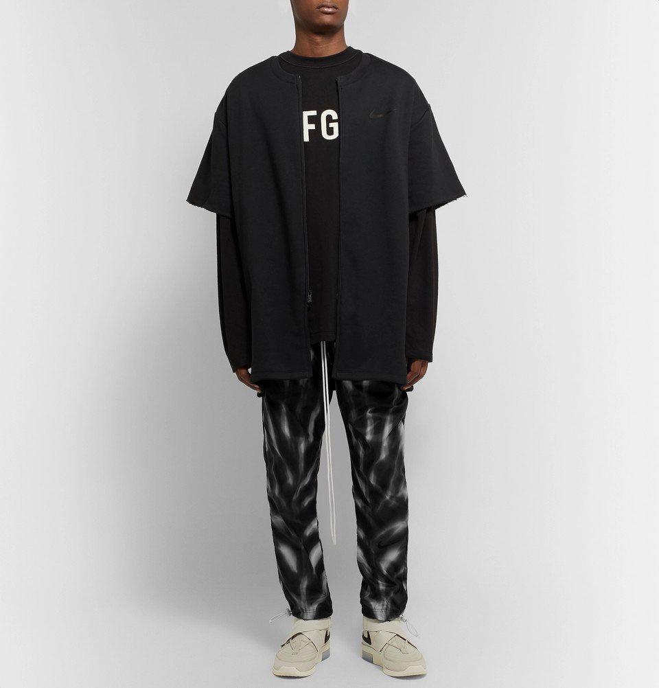 Nike - Fear of God Tapered Printed Shell Track Pants - Black Nike