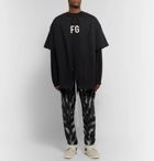 Nike - Fear of God Tapered Printed Shell Track Pants - Black