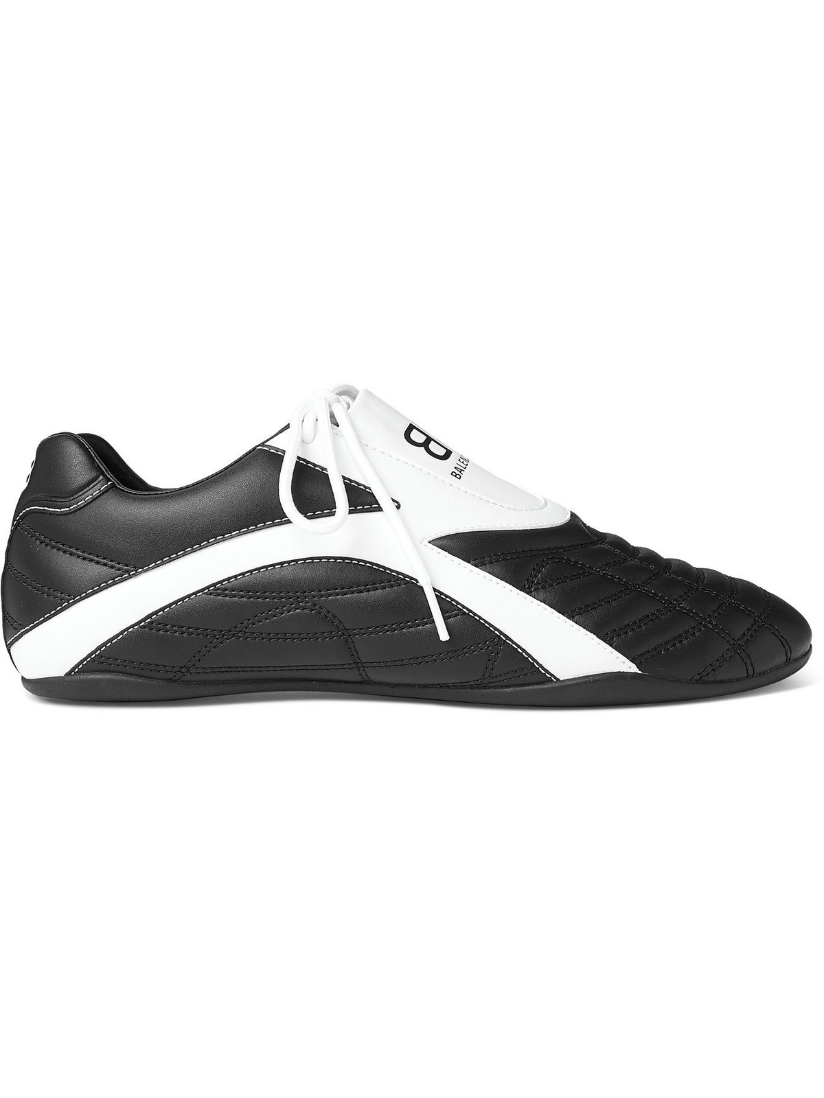 BALENCIAGA - Zen Logo-Print Faux Leather Sneakers - Black