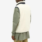 Taion Men's Reversible Fleece Down Vest in Navy/Ivory