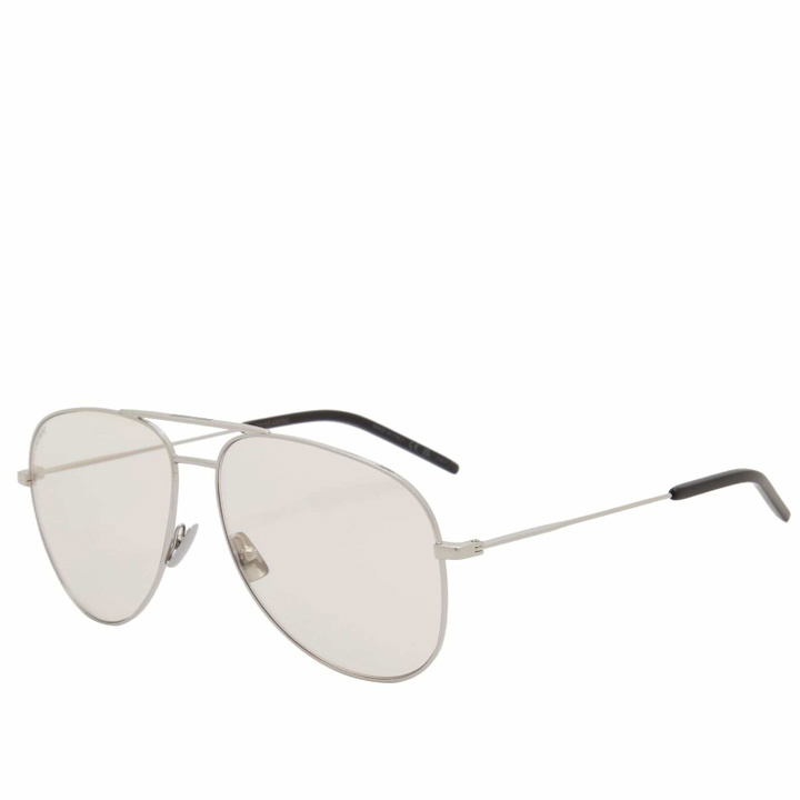 Photo: Saint Laurent Sunglasses Saint Laurent CLASSIC 11 Sunglasses in Silver/Yellow 