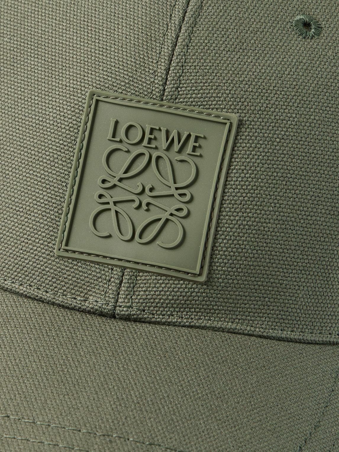 LOEWE - Logo-Appliquéd Cotton-Canvas Baseball Cap - Green