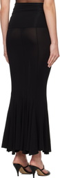 Nensi Dojaka Black V Waist Flared Midi Skirt