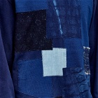 Blue Blue Japan Men's Patchwork Long Sleeve T-Shirt in Indigo