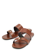 Saint Laurent Babylone Leather Sandals Brown